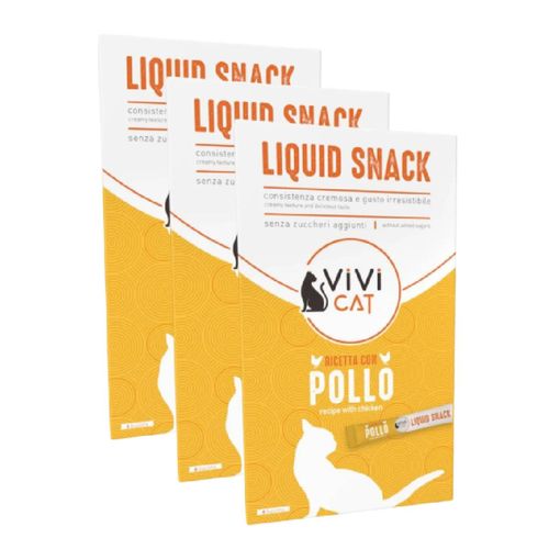 Kit Risparmio 18x15G ViVi Cat Liquid Snack al Pollo