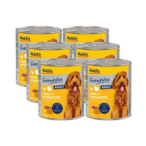 Kit Risparmio 6x800g Multifit Favourites Dog Lattina