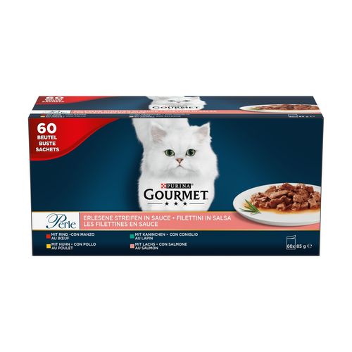 Gourmet Perle Filettini in Salsa Cat Busta Multipack 60x85G