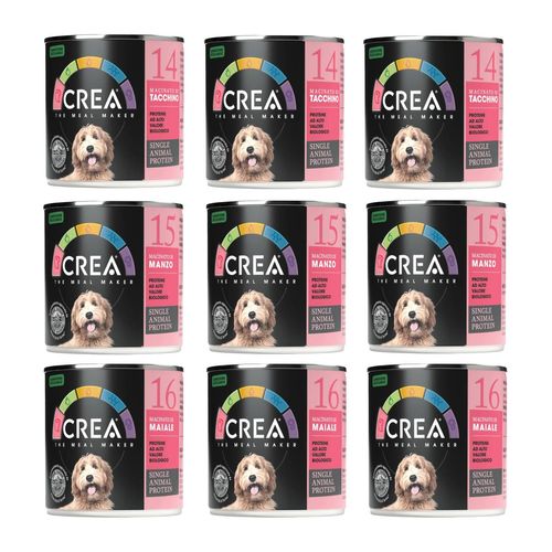 Set Prova Multigusto 9x300G Crea Dog Lattina