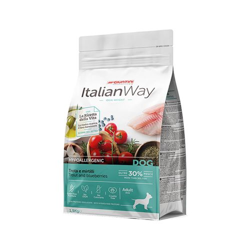 Italian Way Cane Mini Ideal Weight Hypoallergenic con Trota e Mirtilli