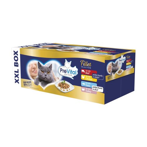 PreVital Cat Busta Multipack Sfilaccetti Mix Carne e Pesce