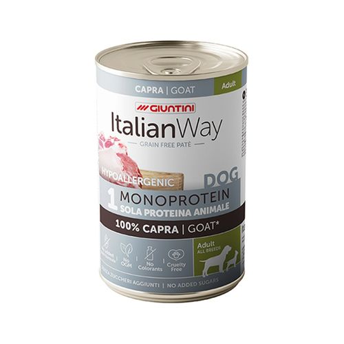 Italian Way Cane Grain Free Patè Hypoallergenic Lattina 400G
