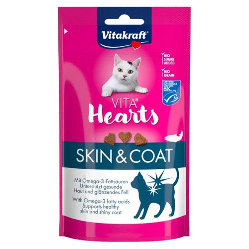 Vitakraft Snack Gatto Vita Hearts Skin&Coat con Salmone