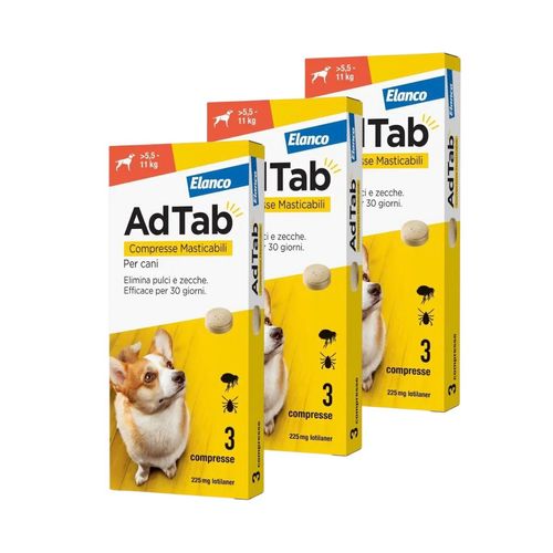 AdTab Compresse Masticabili Cane 5,5-11kg 225 MG