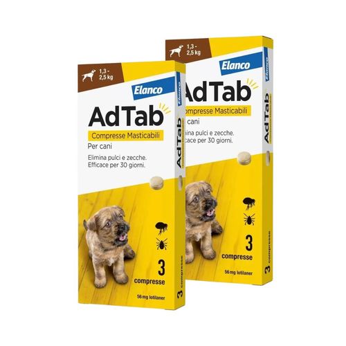 AdTab Compresse Masticabili Cane 1,3-2,5kg 56 MG