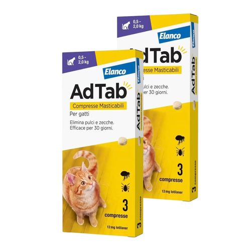 AdTab Compresse Masticabili Gatto 0,5-2kg 12 MG