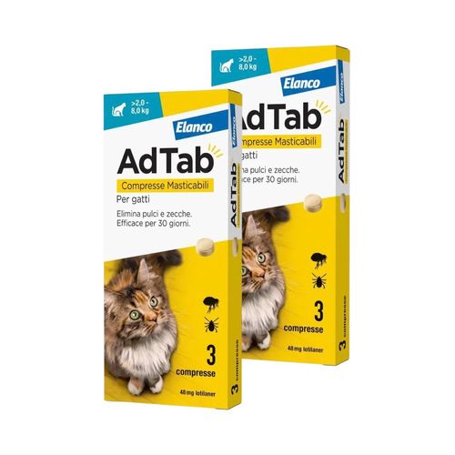 AdTab Compresse Masticabili Gatto 2-8kg 48 MG