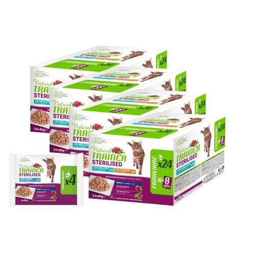 Kit Multigusto 96x85g Natural Trainer Sterilised + 4x85g incluso