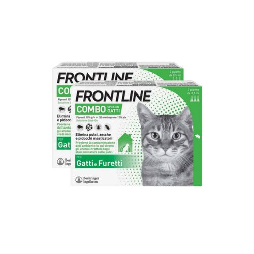 Frontline Combo Gatti x3 Antiparassitario Contro Pulci, Zecche E Pidocchi