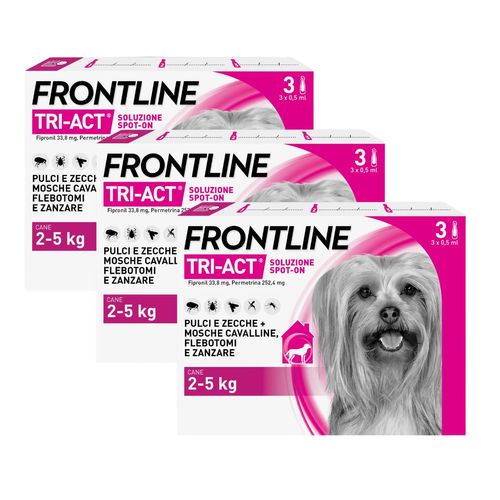 Frontline Tri-Act Antiparassitario Per Cani Contro Parassiti E Insetti Volanti 2-5Kg