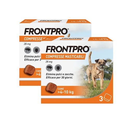 FRONTPRO Compresse Masticabili Per Cani Contro Pulci E Zecche 4-10Kg