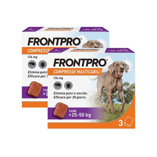 FRONTPRO Compresse Masticabili Per Cani Contro Pulci E Zecche 25-50Kg
