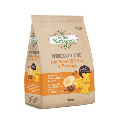 In The Nature Snack Dog Biscotti Mini Semi di Lino e Banana Skin & Coat