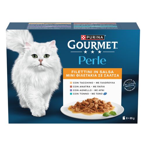 Gourmet Perle Filettini in Salsa Cat Busta Multipack 8x85G