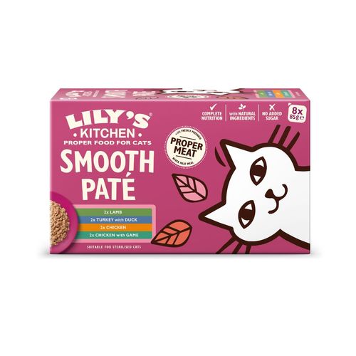 Lily's Kitchen Cat Smooth Paté Vaschetta Multipack 8x85G