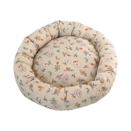 Luna&Teo Cuccia per Gatto Ciambella Flowers Beige