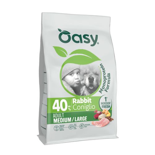 Oasy One Dog Adult Monoprotein Medium Large Coniglio