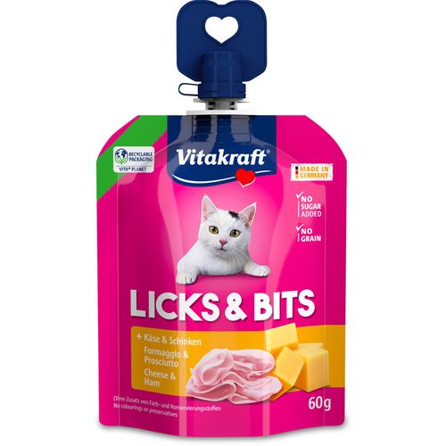 Vitakraft Licks & Bits Snack Cremoso per Gatti 60g