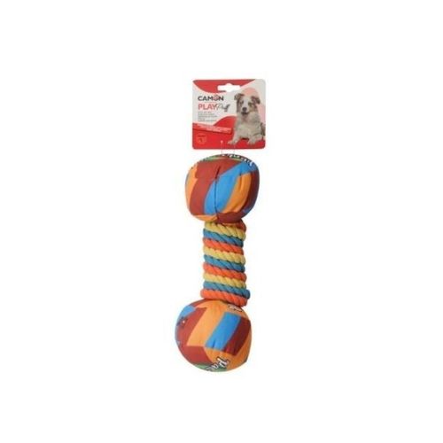 Gioco per Cane Dumbell Manubrio in Corda Squeaker Croci