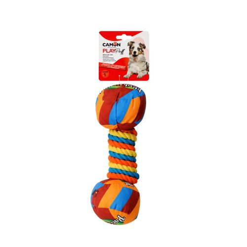 Gioco per Cane Dumbell Manubrio in Corda Squeaker Croci