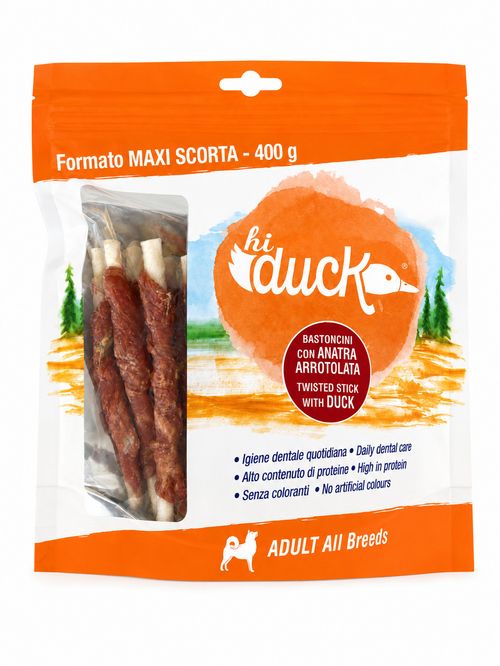 Hi Duck Snack per Cani Bastoncini all'Anatra 400G