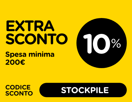 STOCKPILE - 10% extra sconto spesa minima 200€ ad esclusione dei prodotti della categoria "imperdibili"